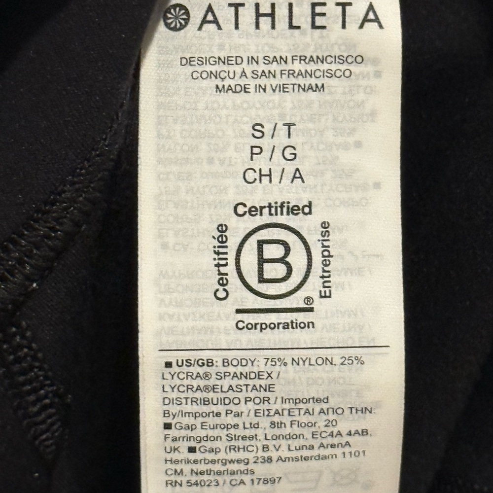 Athleta Black Front Slit Flare Pants size Small EUC - Picture 8 of 10